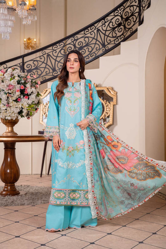 Atiya Irfan Preet Vol-02 Embroidered Unstitched Lawn 3pcs - Jotey