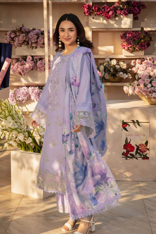 Rang Rasiya Florence Embroidered Lawn Unstitched 3pcs - Jotey