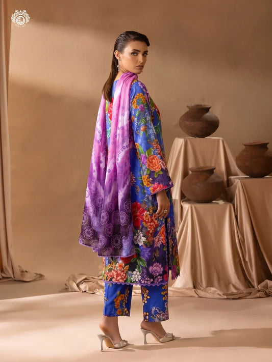 Printkari By Gull Jee Embroidered Digital Printed Lawn Unstitched 3Pcs