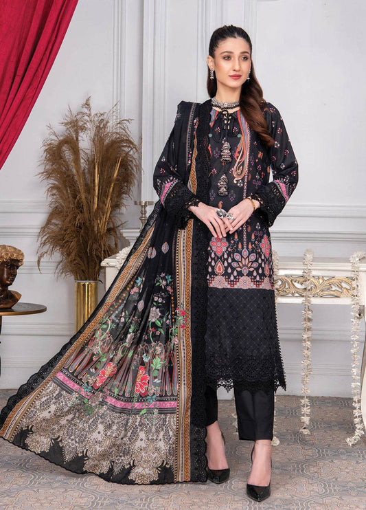 Mashaal By Riaz Arts Embroidered Lawn 3pcs - Jotey