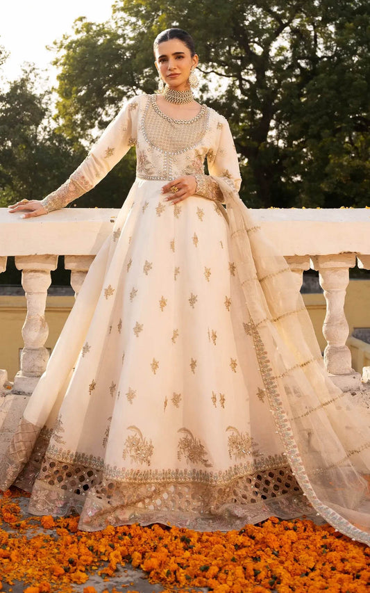 Eid Festive By Asifa And Nabeel Vol-01 Embroidered Zari Net Unstitched 3pcs - Jotey