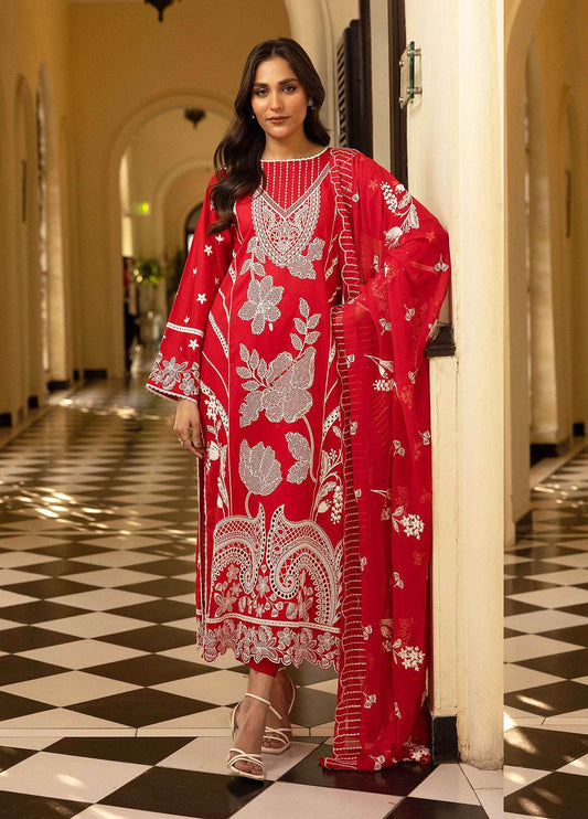 Khoobsurat Lawnkari Embroidered Lawn Unstitched 3pcs - Jotey