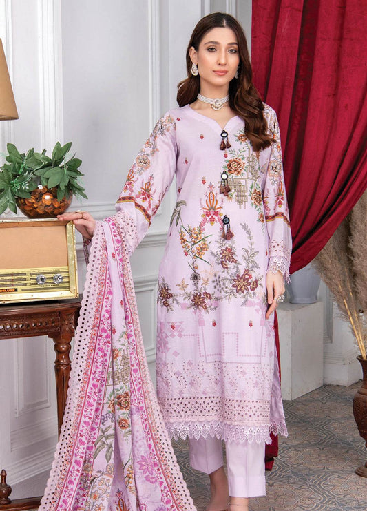 Mashaal By Riaz Arts Embroidered Lawn 3pcs - Jotey