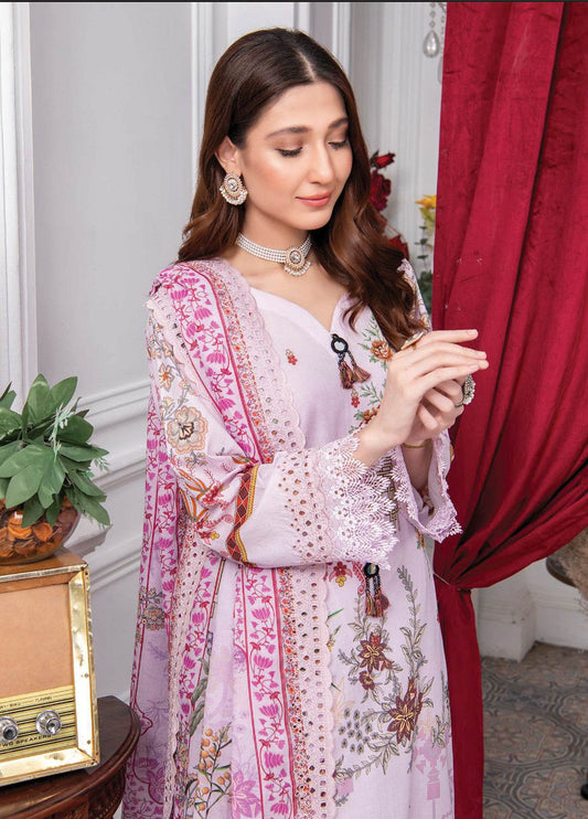 Mashaal By Riaz Arts Embroidered Lawn 3pcs - Jotey