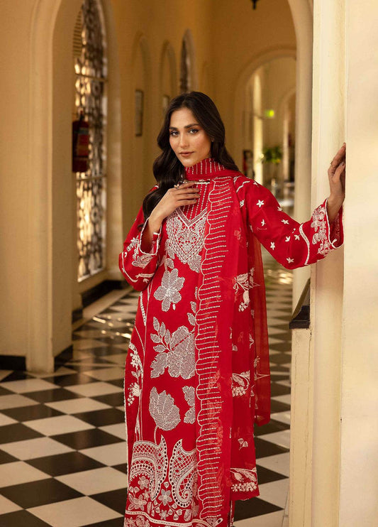 Khoobsurat Lawnkari Embroidered Lawn Unstitched 3pcs - Jotey