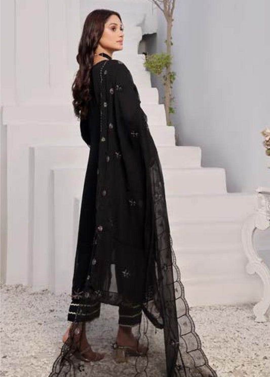BIN KHALID GUL POSH Formal Chiffon Embroidered Unstitched 3pcs - Jotey