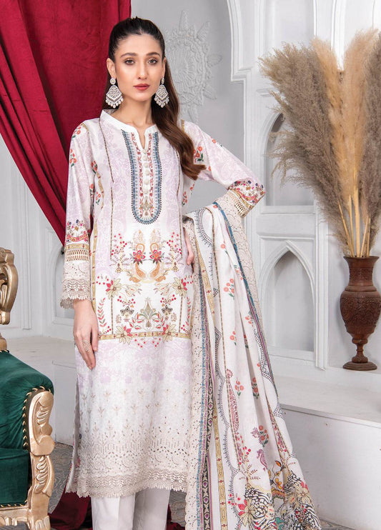 Mashaal By Riaz Arts Embroidered Lawn 3pcs - Jotey