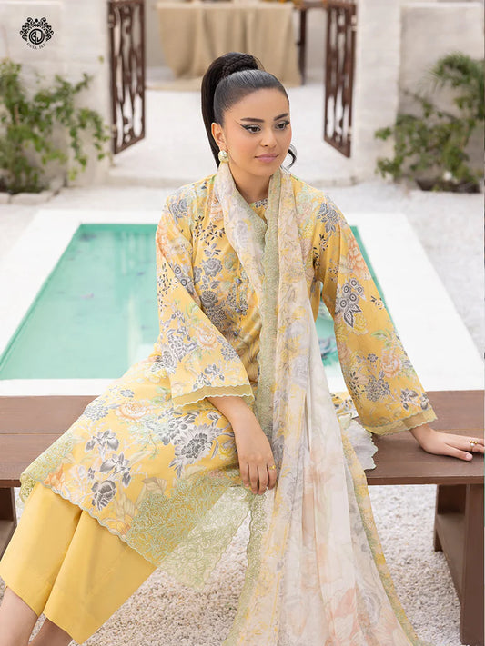 Mishaal By Gull Jee Embroidered Edit'26 Digital Printed Lawn Unstitched 3Pcs