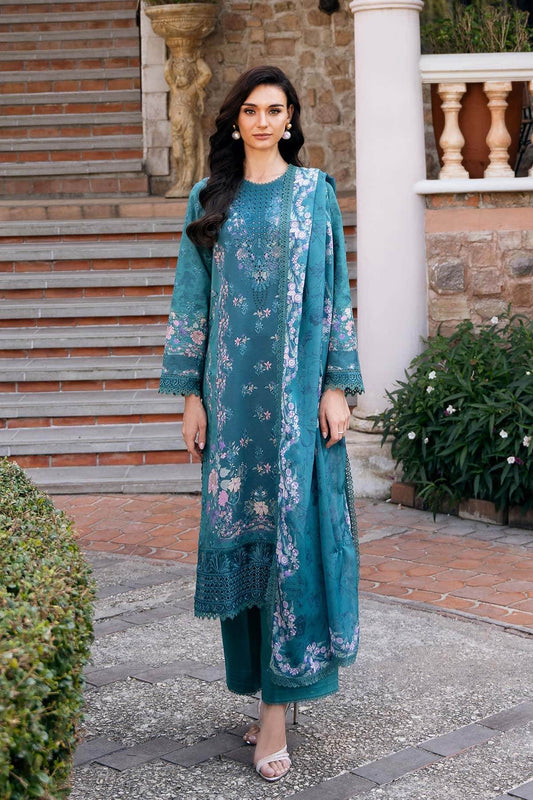 AFROZEH Damask The Holiday Edit'25 Embroidered Lawn 3pcs - Jotey
