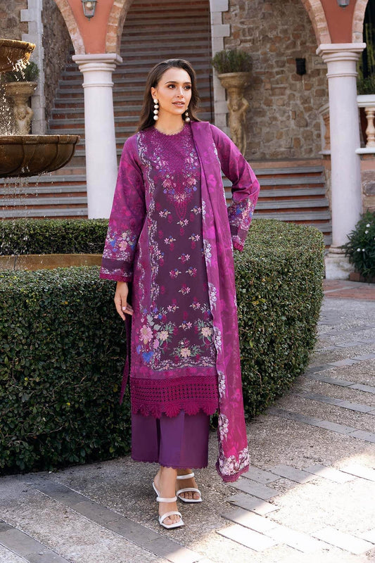AFROZEH Damask The Holiday Edit'25 Embroidered Lawn 3pcs - Jotey