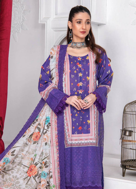 Mashaal By Riaz Arts Embroidered Lawn 3pcs - Jotey