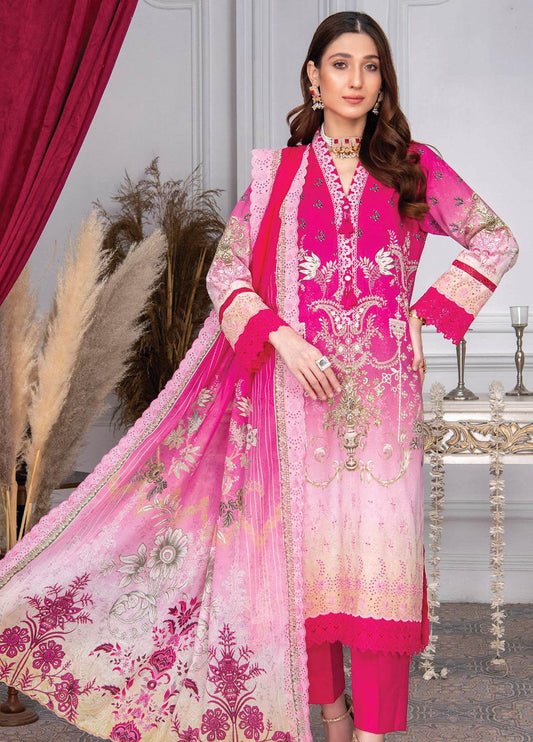 Mashaal By Riaz Arts Embroidered Lawn 3pcs - Jotey