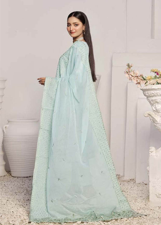 BIN KHALID GUL POSH Formal Chiffon Embroidered Unstitched 3pcs - Jotey