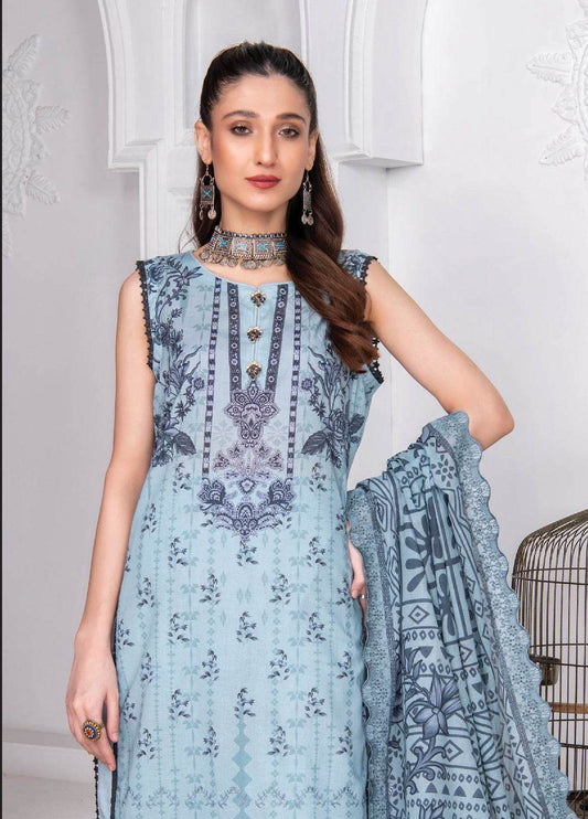 Mashaal By Riaz Arts Embroidered Lawn 3pcs - Jotey