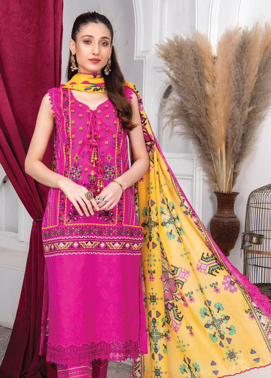 Mashaal By Riaz Arts Embroidered Lawn 3pcs - Jotey