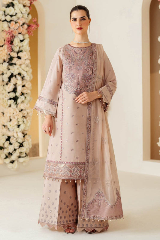 Luxe Raw Silk By Alizeh Embroidered Organza Unstitched 3pcs - Jotey