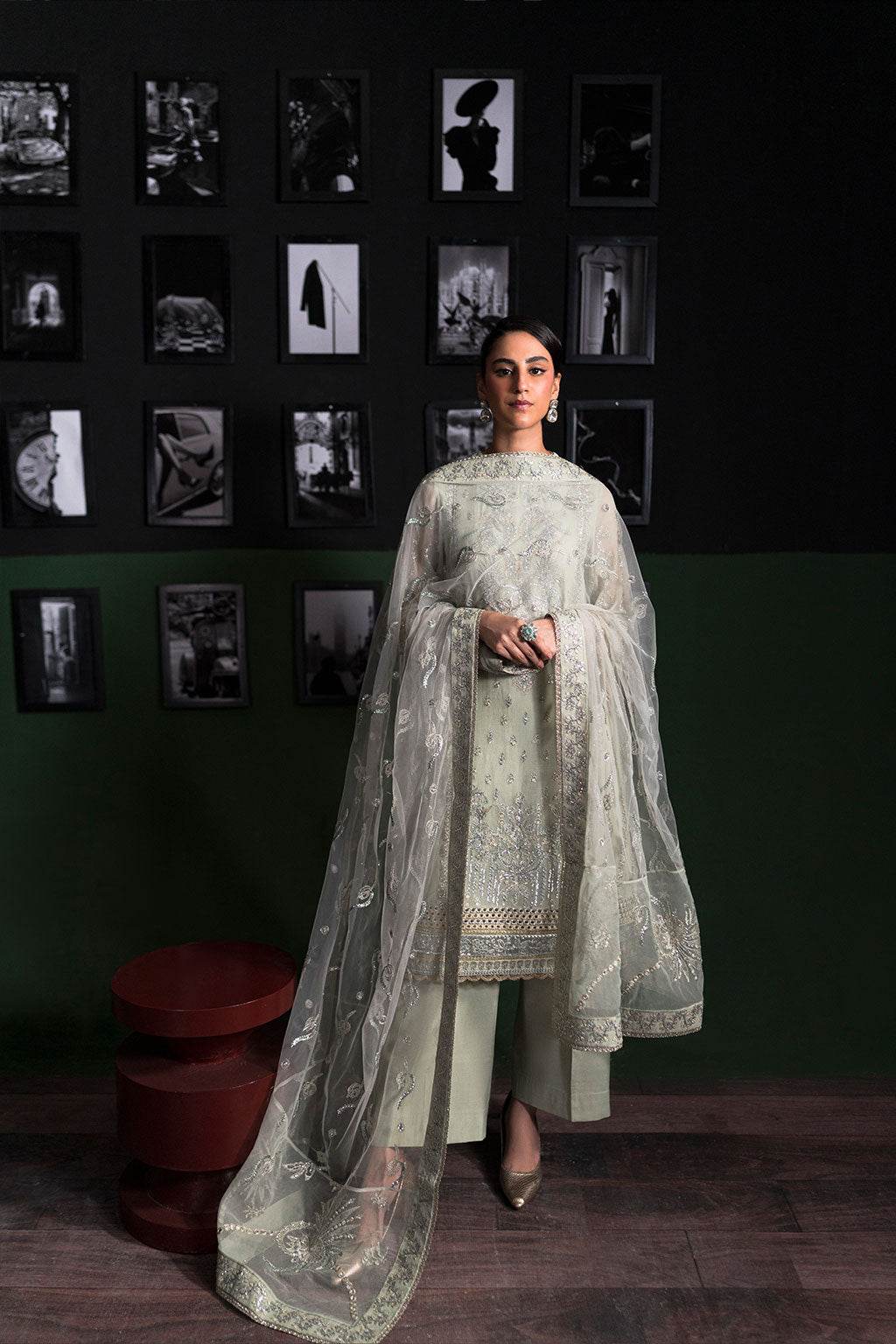 La Regina by Seraph Embroidered Chiffon Suits Unstitched 3 Piece SPH24LR Opal - Festive Collection