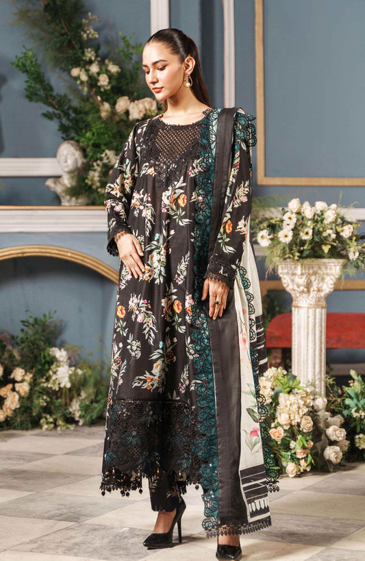 Printkari By Alzohaib Cutwork Embroidered Unstitched 3pcs - Jotey