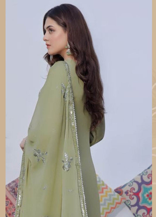 BIN KHALID Shehnai Formal Chiffon Embroidered Semi-Stitched 3pcs - Jotey