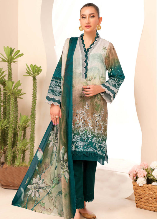 Wisam by Johra Chikankari Embroidered Printed Bana Dora Lawn Unstitched 3Pcs