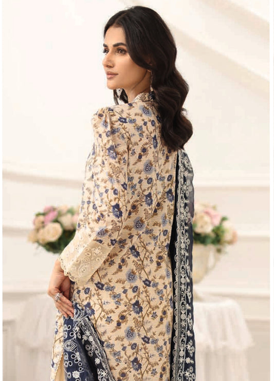 Shamna By Johra Embroidered Chikankari Printed Lawn Unstitched 3Pcs