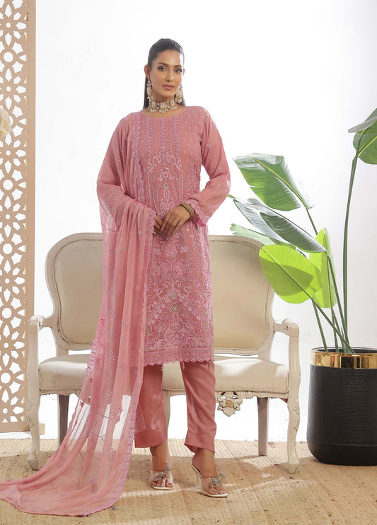 Darshan By Bin Hameed Luxury Embroidered Chiffon Semi-Stitched 3 Piece