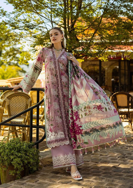 Elaf Print Chikankari Unstitched Lawn 3pcs - Jotey