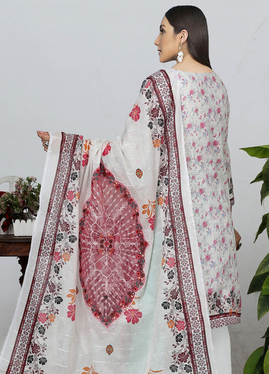 Sui Dhaga Embroidered Printed Lawn Unstitched 3pcs