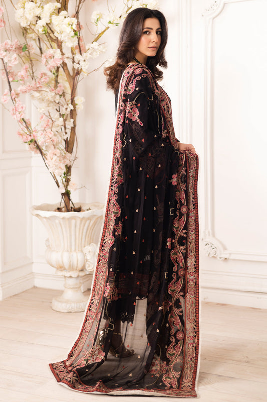 Johra Gold Swiss Voil Heavy Embroidered Lawn Unstitched 3Pcs