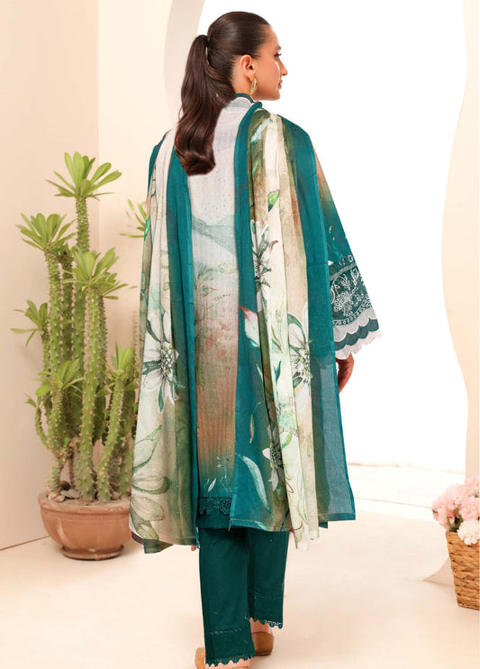 Wisam by Johra Chikankari Embroidered Printed Bana Dora Lawn Unstitched 3Pcs