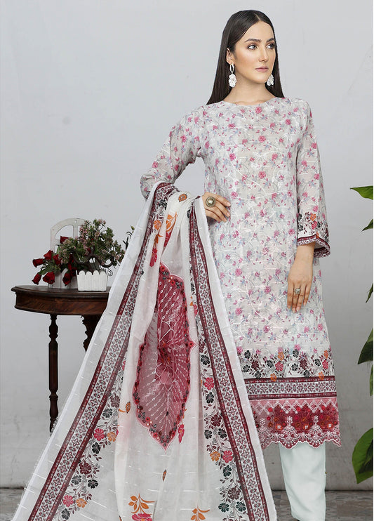 Sui Dhaga Embroidered Printed Lawn Unstitched 3pcs