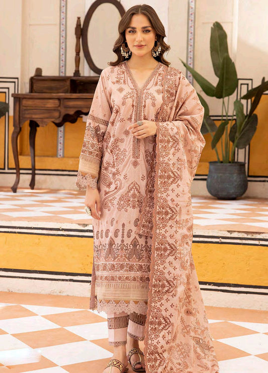 Almaas By Johra Embroidered & Printed Lawn Unstitched 3Pcs - Jotey
