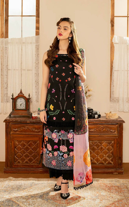 Meraki By Asifa And Nabeel Vol-01 Embroidered Lawn Unstitched 3pcs - Jotey