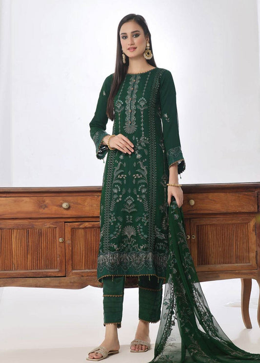 Chandni Raatein By Bin Khalid Embroidered Chiffon Unstitched 3pcs - Jotey