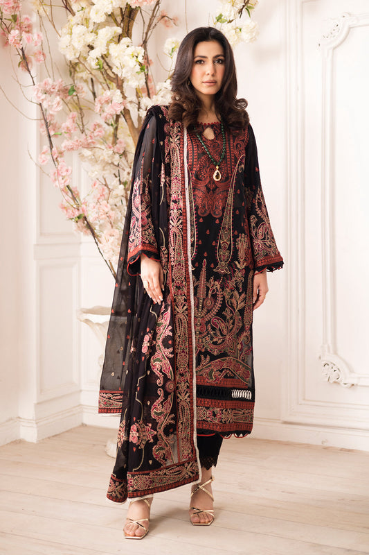 Johra Gold Swiss Voil Heavy Embroidered Lawn Unstitched 3Pcs