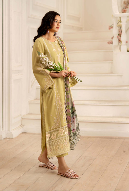 Inara By Humdum Embroidered Lawn'25 Unstitched 3pcs