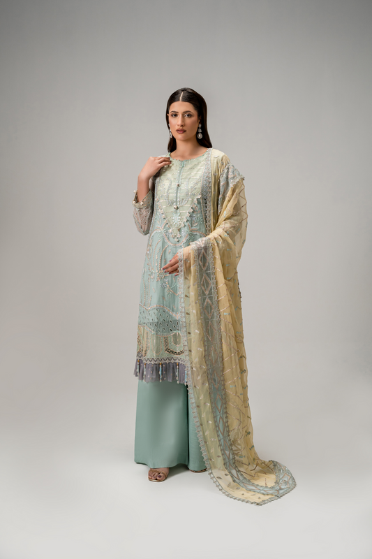 Zebtan Aura Vol-01 Embroidered Chiffon Unstitched 3pcs