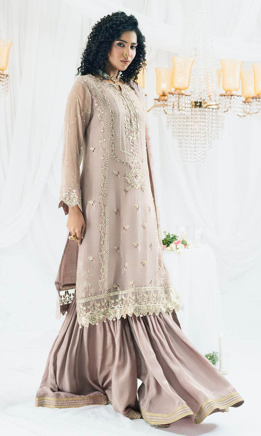 MAAHI BY SHAMOOZ Embroidered Chiffon Unstitched 3pcs - Jotey