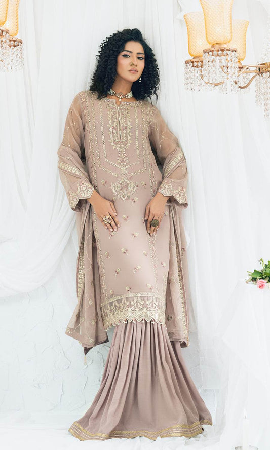 MAAHI BY SHAMOOZ Embroidered Chiffon Unstitched 3pcs - Jotey