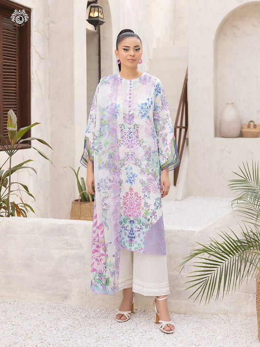 Mishaal By Gull Jee Embroidered Edit'26 Digital Printed Lawn Unstitched 3Pcs