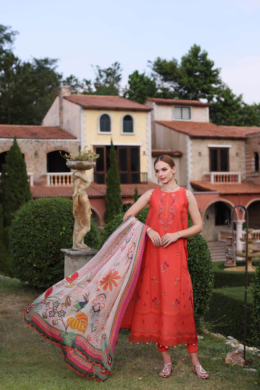 Noor By Saadia Asad Eid Luxe Printkari Embroidered Lawn Unstitched 3pcs - Jotey