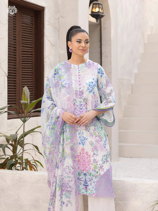 Mishaal By Gull Jee Embroidered Edit'26 Digital Printed Lawn Unstitched 3Pcs