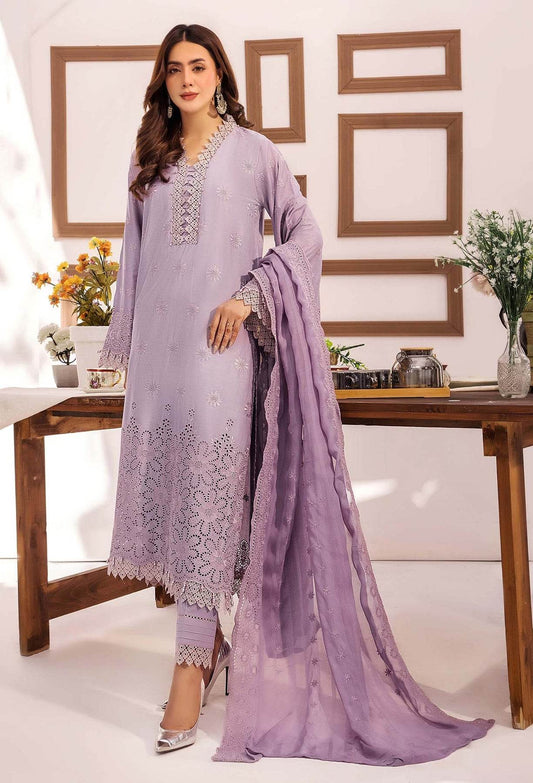 Adans Libas Stella Unstitched Chikankari Lawn 3 Piece - Jotey