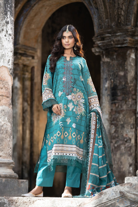 Meerab Embroidered & Sequence Work Lawn Unstitched 3pcs