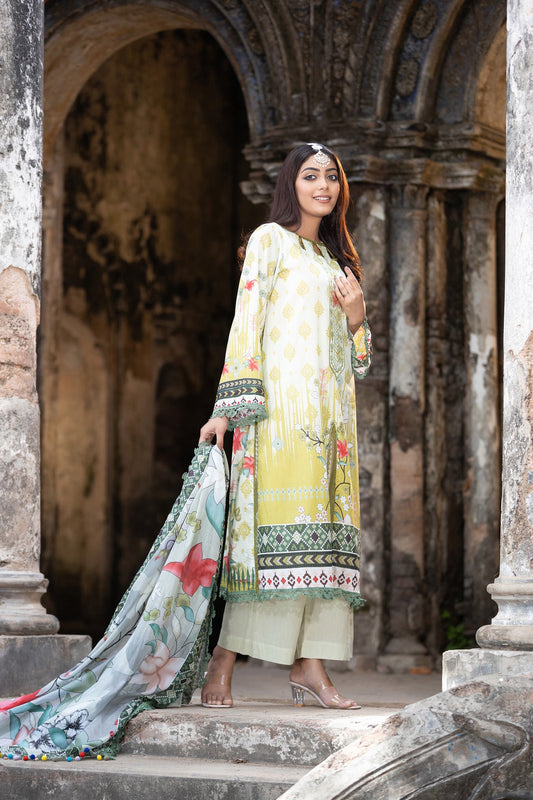 Meerab Embroidered & Sequence Work Lawn Unstitched 3pcs