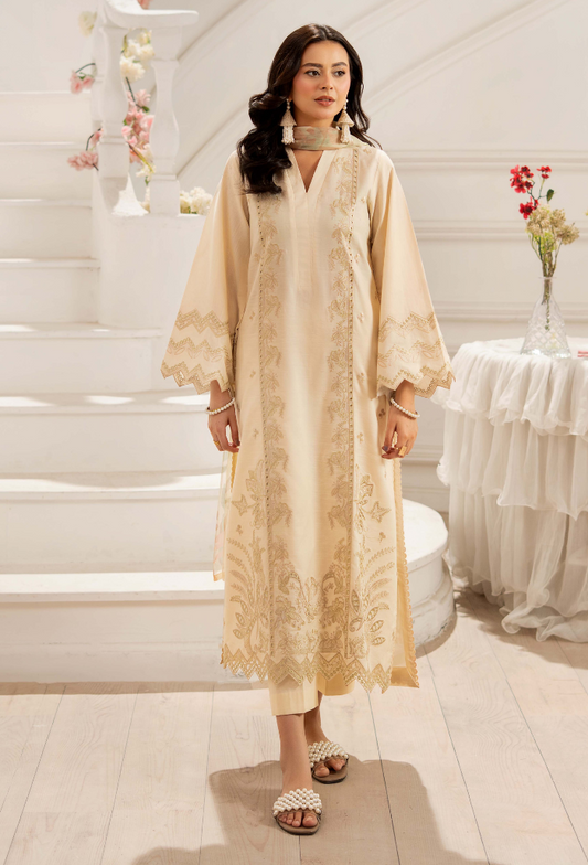 Inara By Humdum Embroidered Lawn'25 Unstitched 3pcs