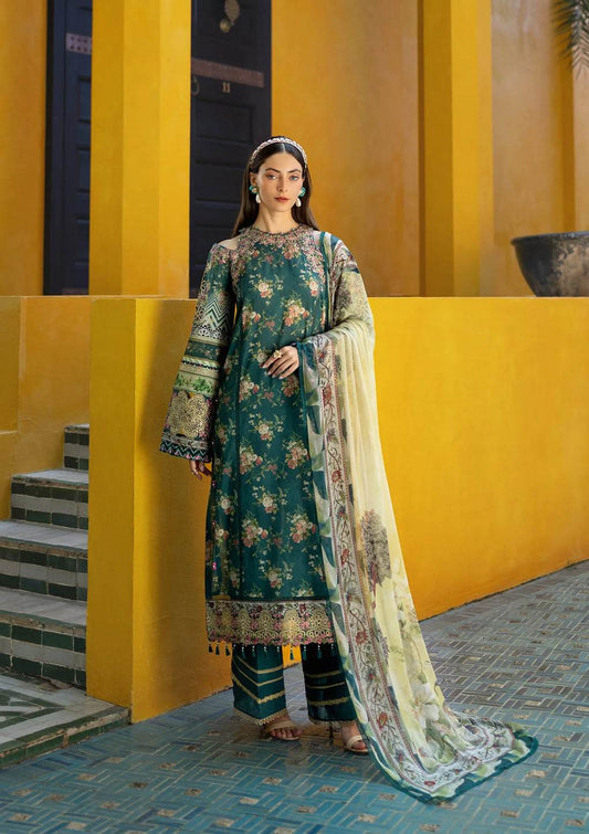 Elaf Premium Signature Embroidered Lawn Unstitched 3pcs - Jotey