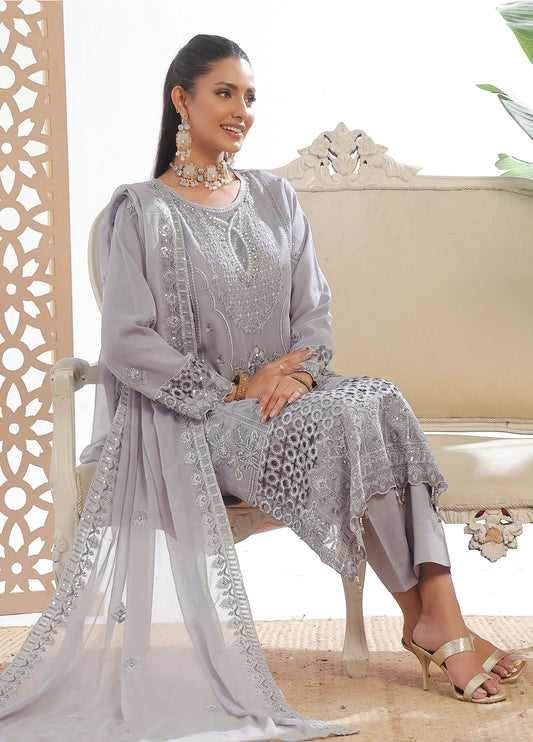 Darshan By Bin Hameed Luxury Embroidered Chiffon Semi-Stitched 3 Piece