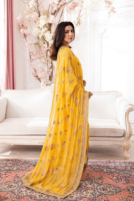 Johra Gold Swiss Voil Heavy Embroidered Lawn Unstitched 3Pcs