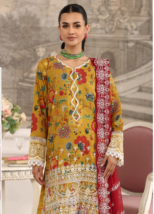 Shamna By Johra Embroidered Chikankari Printed Lawn Unstitched 3Pcs